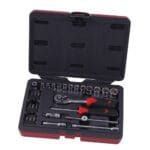 doppendoos 1/4 inch, 28 delig, SAE doppen