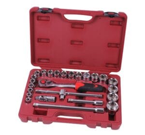 doppendoos 25 delig, 1/2 inch doppen, gereedschap set