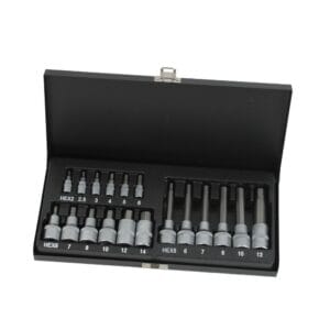 Inbusdoppenset, 18 delig, 1/4" 1/2"