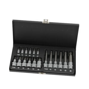 Torxdoppenset, 18 delig, 1/4 inch