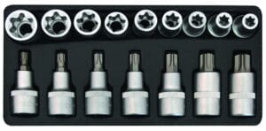 Torxdoppenset, 1/2 inch, 16 delig