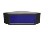 Wandkast hoekkast, blauwe kast, 1 deur kast